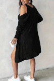 Solid Color Sleeveless Dress Cardigan Jacket Two-Piece Set