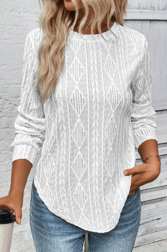 Button Long Sleeved Round Neck Casual T-Shirt