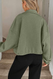 High Neck Long Sleeved Zipper Cardigan Pocket Jacket