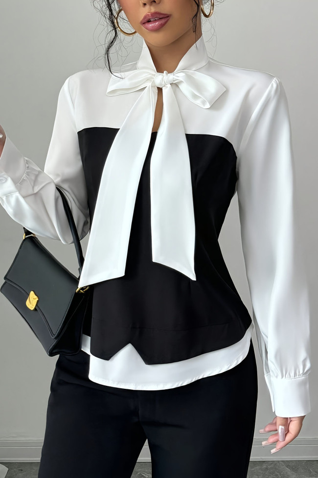 Butterfly Knot Simple Long Sleeved Shirt