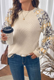Long Sleeved Round Neck Ethnic Style T-Shirt