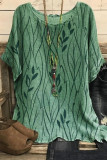 Large Size Round Neck Three Quarter Sleeve T-Shirt
