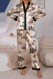 Leopard Print Zebra Print Shirt Pants Two-Piece Set Pajamas
