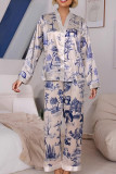 Leopard Print Zebra Print Shirt Pants Two-Piece Set Pajamas