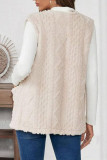 Double Sided Plush Pocket Sleeveless Cardigan Vest
