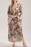 Leopard Print Sleeveless Camisole Dress Jacket Two-Piece Set