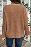 V-Neck Loose Long Sleeved Knitted Sweater