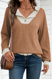 V-Neck Loose Long Sleeved Knitted Sweater