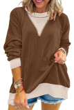 Round Neck Long Sleeved Contrasting Sweatshirt