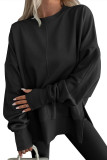 Solid Color Long Sleeved Round Neck Sweatshirt