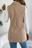 Suit Collar Corduroy Solid Color Sleeveless Vest Jacket