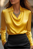 Simple Temperament Long Sleeved Lapel Shirt