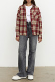 Checkered Print Lapel Long Sleeved Button Cardigan Shirt