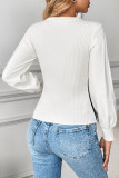 V-Neck Long Sleeved Knitted Contrasting Sweater