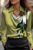 Simple Temperament Long Sleeved Lapel Shirt
