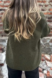 Lapel Button Loose Warm Woolen Sweater Jacket