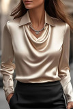 Simple Temperament Long Sleeved Lapel Shirt