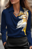 Simple Temperament Long Sleeved Lapel Shirt