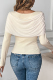U-Neck Solid Color Long Sleeved Slim Fit Shirt