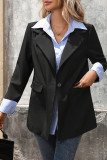Striped Shirt Patchwork Fake Two-piece Suit Jacket