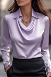 Simple Temperament Long Sleeved Lapel Shirt
