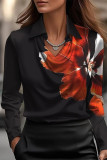 Simple Temperament Long Sleeved Lapel Shirt