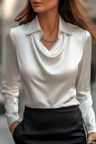 Simple Temperament Long Sleeved Lapel Shirt