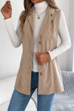 Suit Collar Corduroy Solid Color Sleeveless Vest Jacket