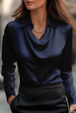 Simple Temperament Long Sleeved Lapel Shirt