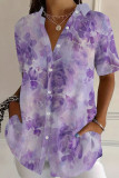 Large Size 3D Printed Lapel Short Sleeved Shirt