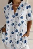 Large Size 3D Printed Lapel Short Sleeved Shirt