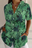 Large Size 3D Printed Lapel Short Sleeved Shirt