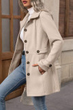Suit Lapel Solid Color Long Sleeved Woolen Cardigan Jacket