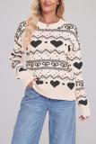 Christmas Printed Round Neck Long Sleeved Sweater