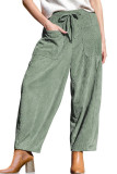 Corduroy Solid Color Elastic Waist Harem Pants