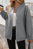 Solid Color Pocket Cardigan Long Sleeved Jacket