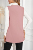 Solid Color Pocket Sleeveless Cardigan Vest
