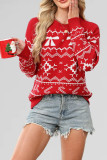Christmas Printed Round Neck Long Sleeved Sweater