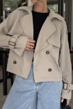Lapel Long Sleeved Workwear Cardigan Jacket