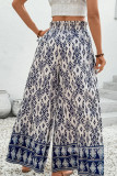 Bohemian Print High Elastic Waist Wide Leg Pants