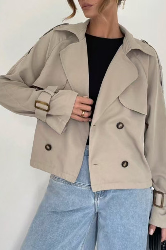 Lapel Long Sleeved Workwear Cardigan Jacket