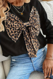 Retro Leopard Print Long Sleeved Round Neck Sweatshirt