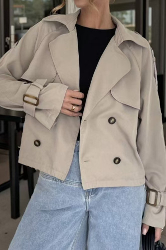 Lapel Long Sleeved Workwear Cardigan Jacket