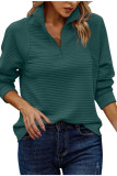 Solid Color Stand Up Collar Zipper Loose Hoodie