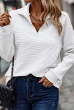 Solid Color Stand Up Collar Zipper Loose Hoodie