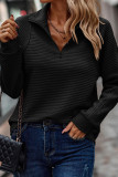 Solid Color Stand Up Collar Zipper Loose Hoodie