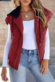 Casual Solid Color Sleeveless Hooded Vest