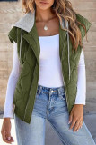 Casual Solid Color Sleeveless Hooded Vest