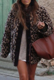 Retro Leopard Print Long Sleeved Button Up Cardigan