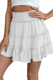 High Elastic Waist Pleated Ruffled Skirt